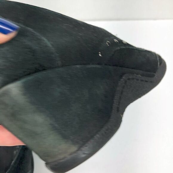 Aquatalia Greenish black Suede Leather Studded Wedge Loafers 8.5 Western - Picture 12 of 12